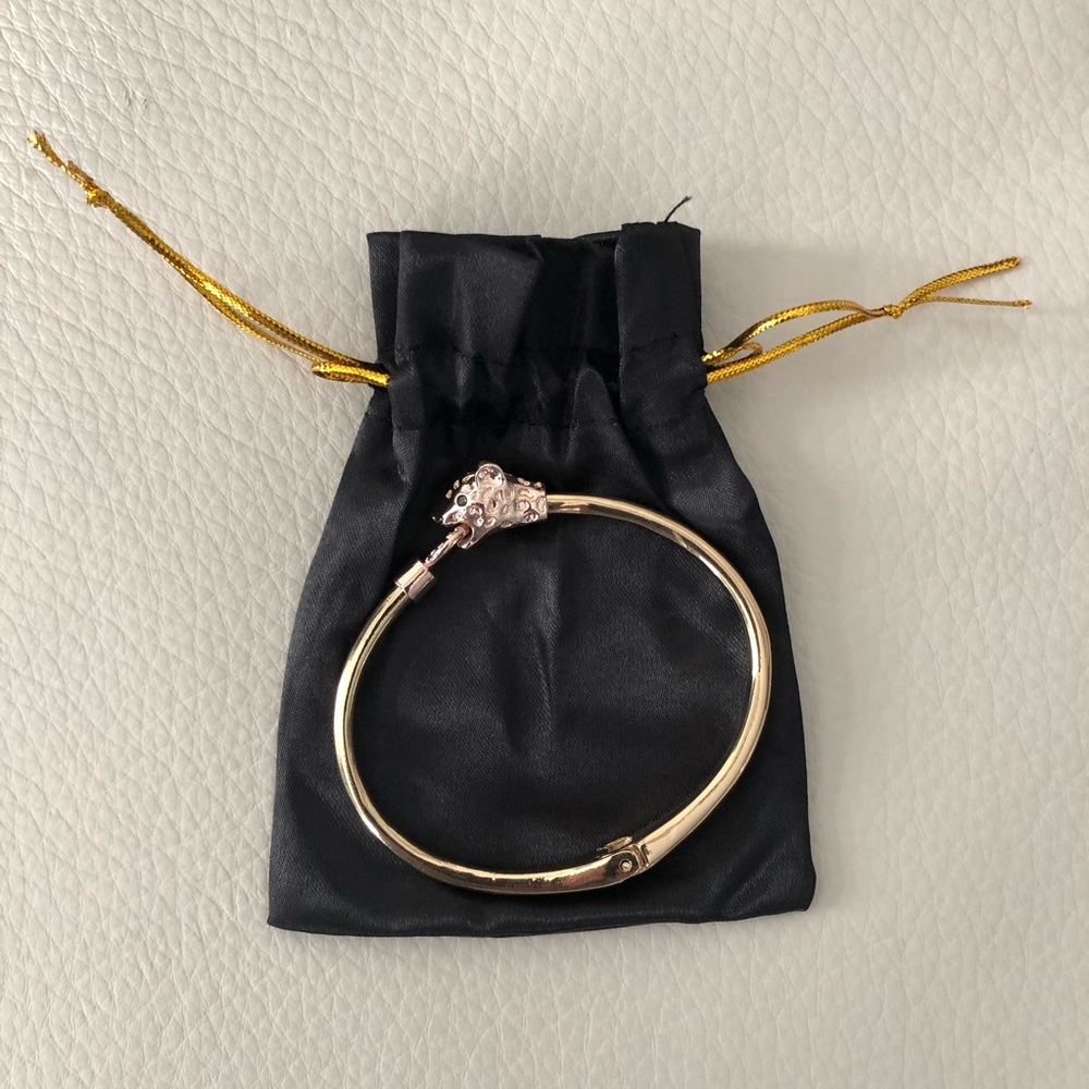 Gold Cheetah Bracelet comes with Black Silk Bag